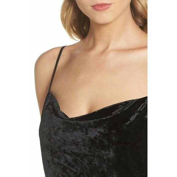 Bardot Womens Black Velour Velvet Slip Strappy Mini Dress Size L / 10 US - Picture 8 of 16